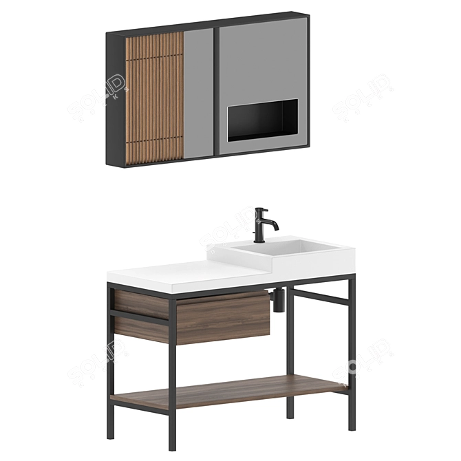 Simplistic Nic Design Bath Set 3D model image 1