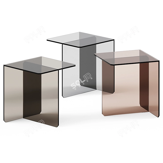 Elegant Glass Coffee Table 3D model image 1