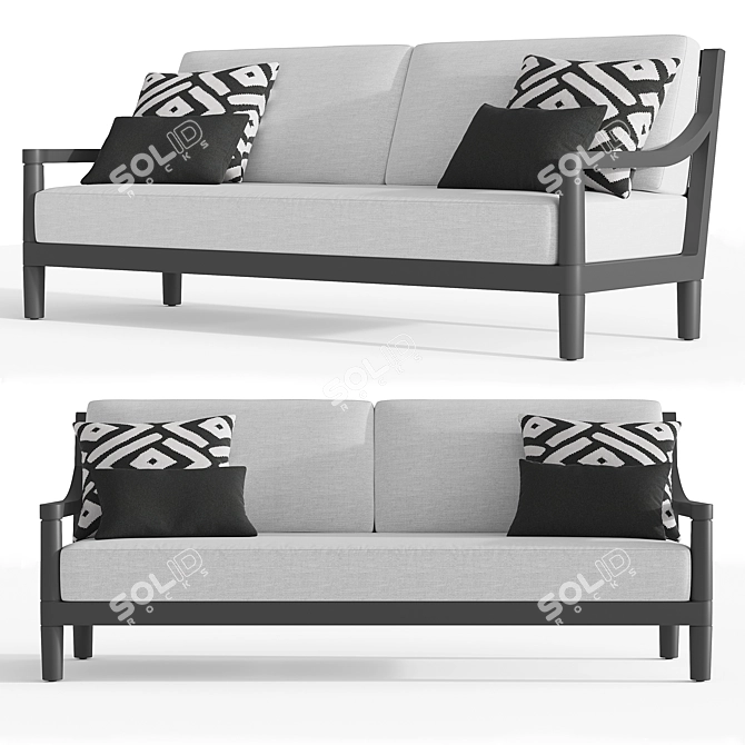 Restoration Hardware Miramar Aluminum Sofa 84 3D model image 1