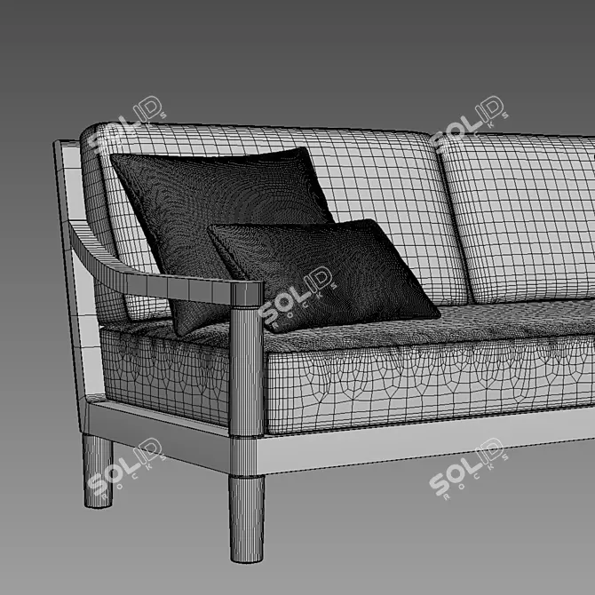 Restoration Hardware Miramar Aluminum Sofa 84 3D model image 4