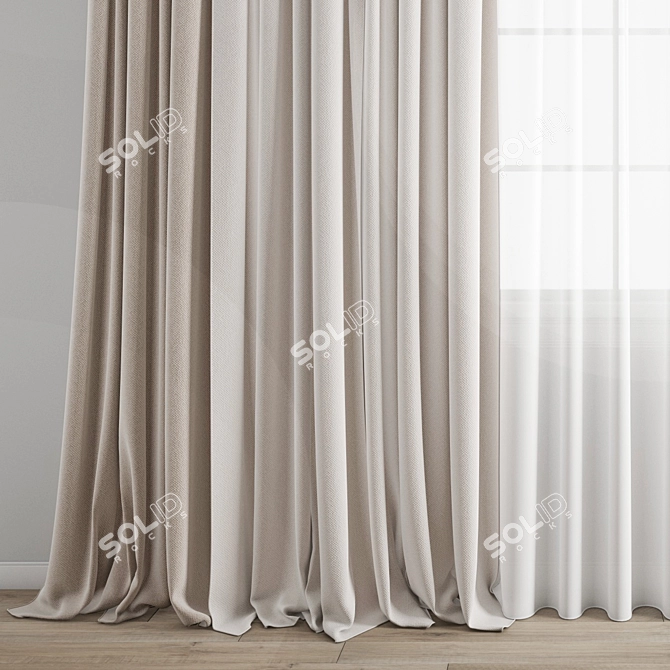 Premium 3D Curtain Model 3D model image 2