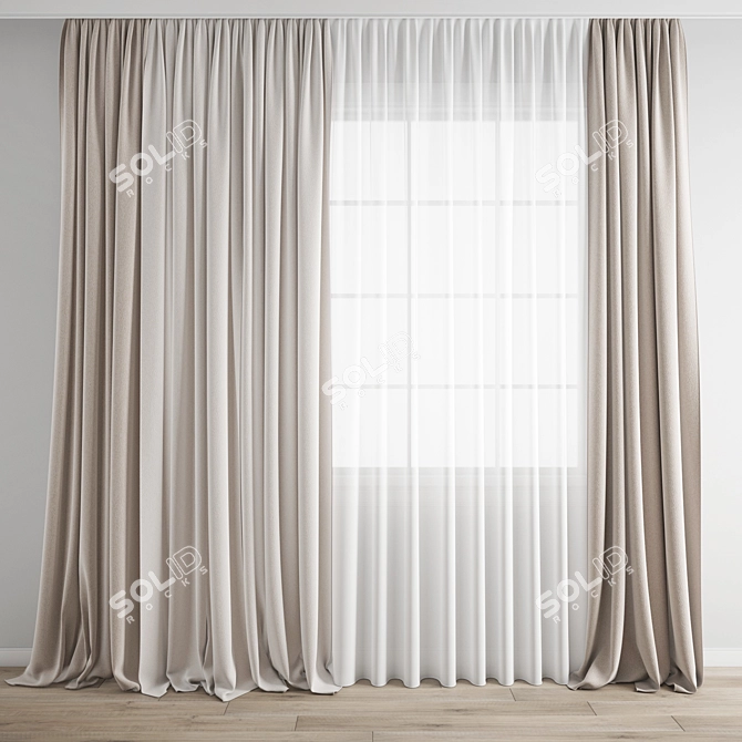 Premium 3D Curtain Model 3D model image 4