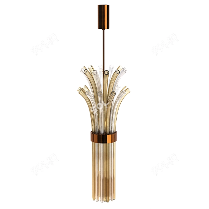 Luxury Contemporary Pendant Chandelier 3D model image 2