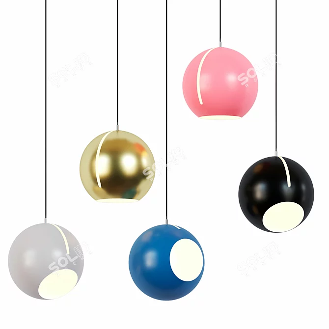 Luminous Nordic Pendant Lighting: Modern, Colorful, Loft Decor 3D model image 1