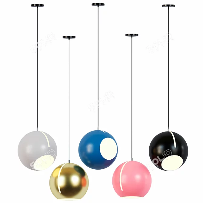 Luminous Nordic Pendant Lighting: Modern, Colorful, Loft Decor 3D model image 2