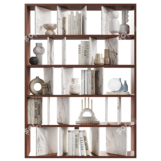 Moscova Bookcase: Sleek Walnut Design 3D model image 1