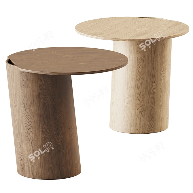 Bias Wooden Side Table 3D model image 1