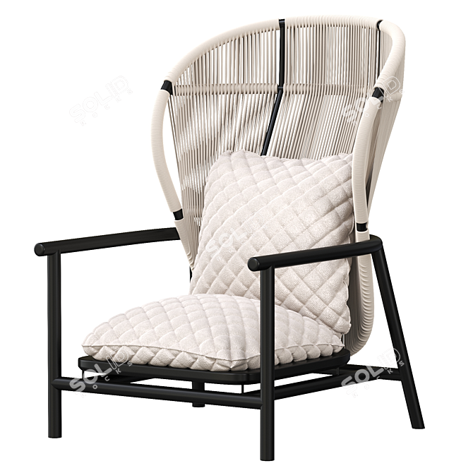 Elegant Fern Armchair 3D model image 1