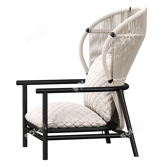 Elegant Fern Armchair 3D model image 4