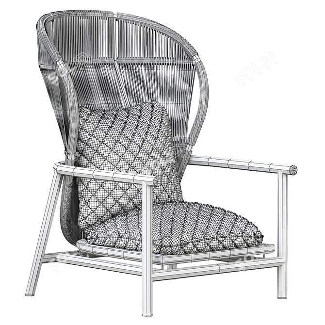 Elegant Fern Armchair 3D model image 6