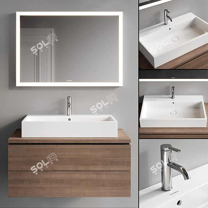 Modern Duravit L-Cube Vanity Set 3D model image 1