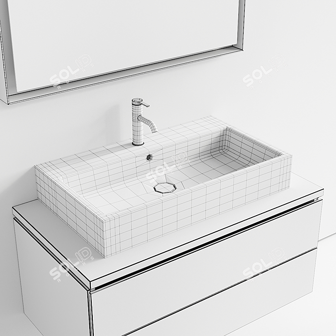 Modern Duravit L-Cube Vanity Set 3D model image 5