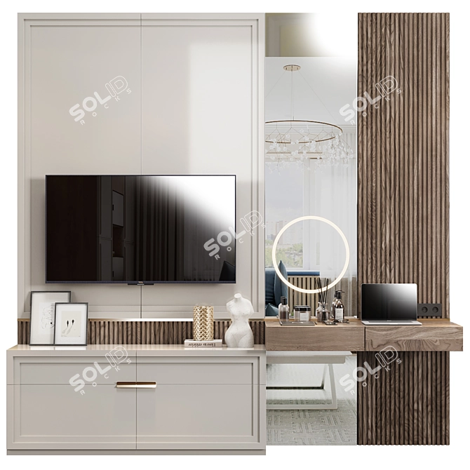 Modern TV Wall Unit 07 3D model image 1