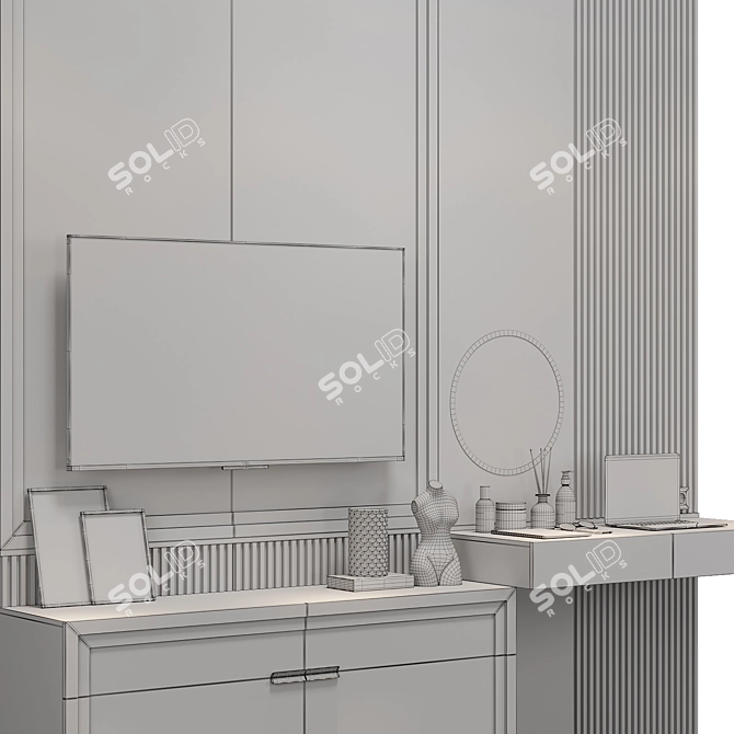 Modern TV Wall Unit 07 3D model image 3