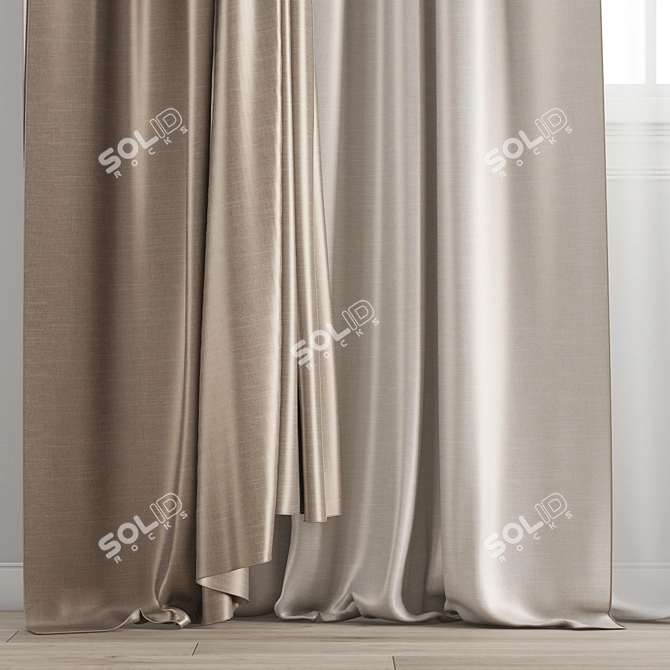 Poly Curtain Model | High Quality 3D | Multiple Formats 3D model image 2