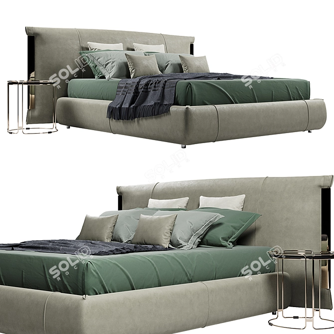 Flou Amal Double Bed - Stylish and Spacious 3D model image 1