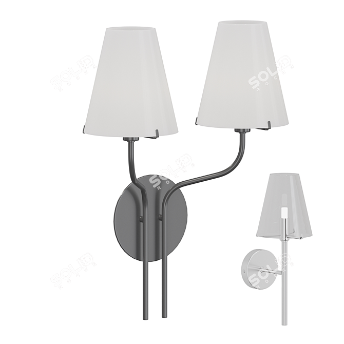 Classic Glass Shade Wall Lamp 3D model image 1