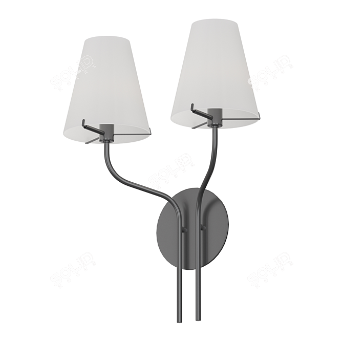 Classic Glass Shade Wall Lamp 3D model image 2