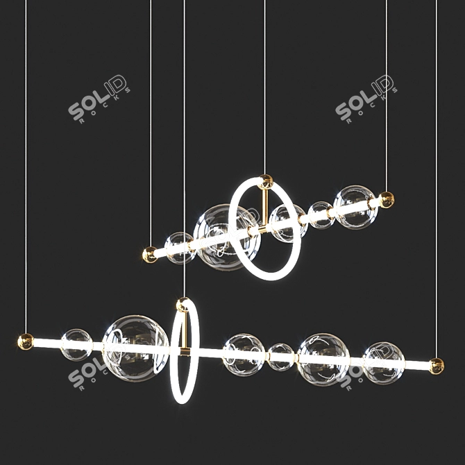 Sleek Sessa Pendant Light 3D model image 2
