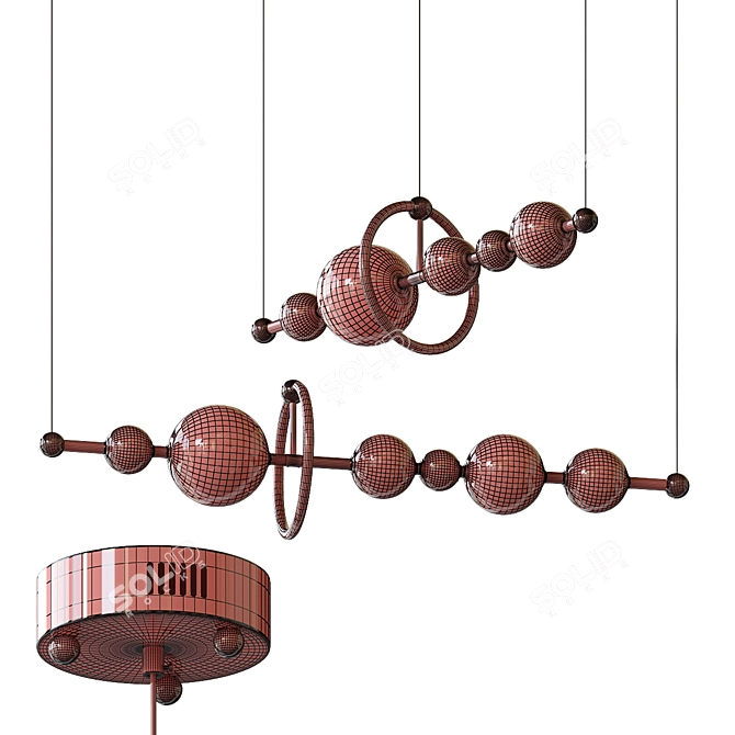 Sleek Sessa Pendant Light 3D model image 4