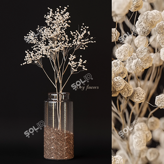 Eternal Blooms: Dry Flower Design 3D model image 1