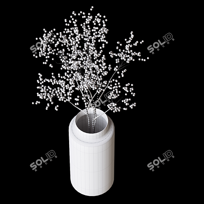 Eternal Blooms: Dry Flower Design 3D model image 3