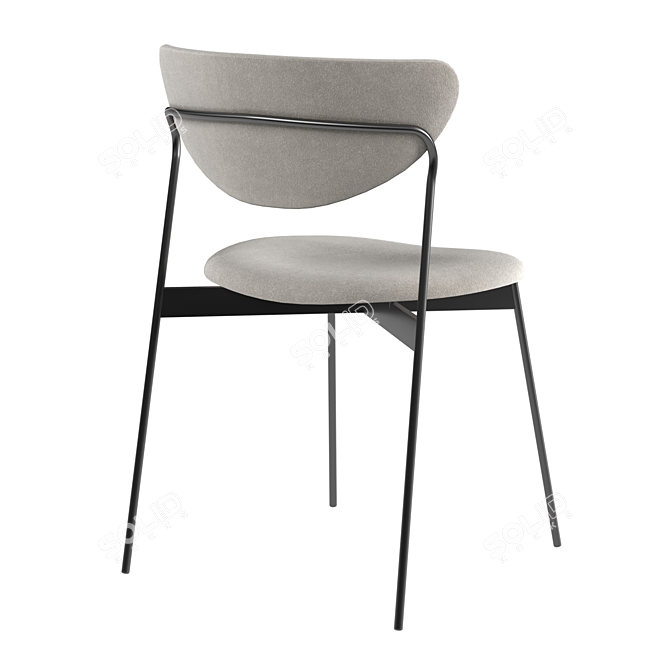 West Elm Petal Upholstered Dining Chair 3D model image 2