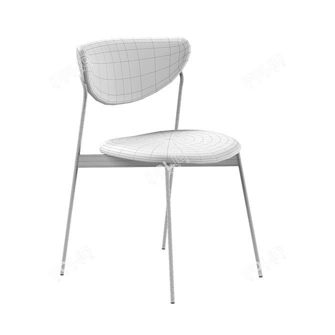 West Elm Petal Upholstered Dining Chair 3D model image 4