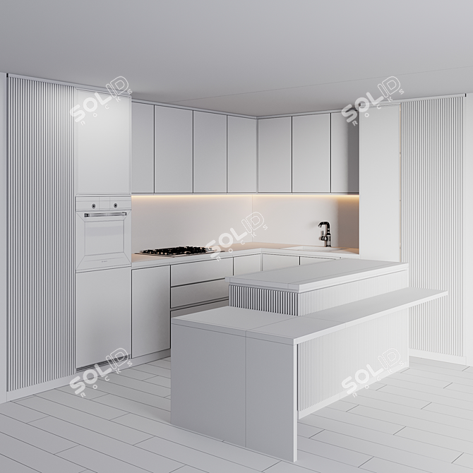 3D Kitchen Model | Vray + Corona Render | High Quality 3D model image 5