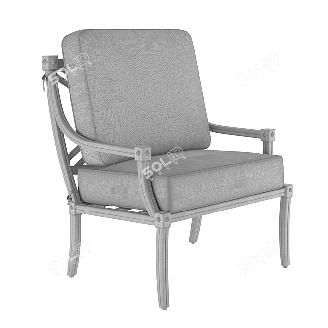 Aristo Aluminum Armchair 3D model image 3