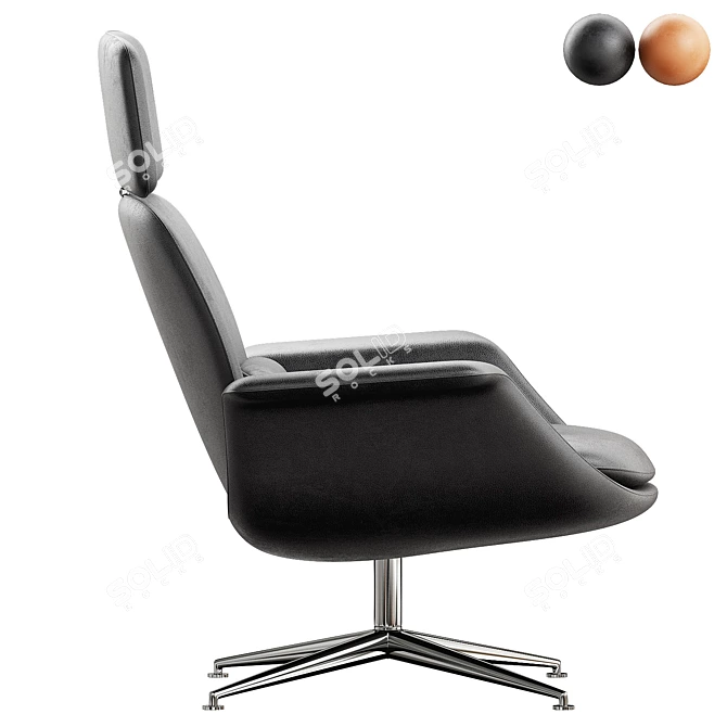 Contemporary Leather Armchair 3D model image 4