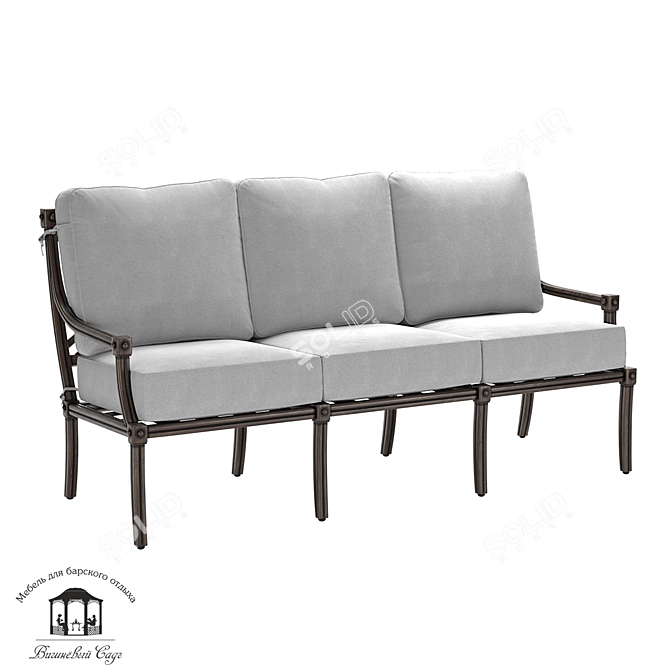 Aristo Aluminum Three-Seater Sofa 3D model image 1