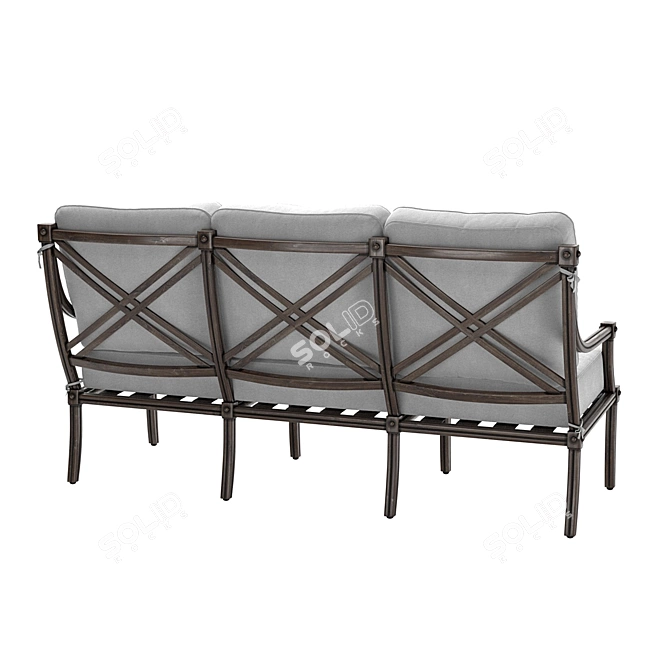 Aristo Aluminum Three-Seater Sofa 3D model image 2