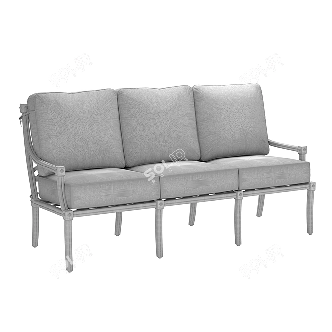 Aristo Aluminum Three-Seater Sofa 3D model image 3