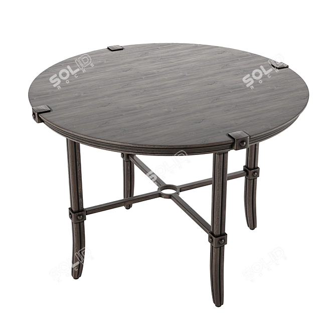 Aristo Aluminum Wood-Look Dinner Table 3D model image 2