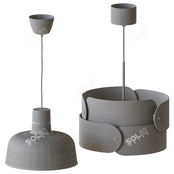 Modern Birch Pendant Lamp with Unique Design 3D model image 3