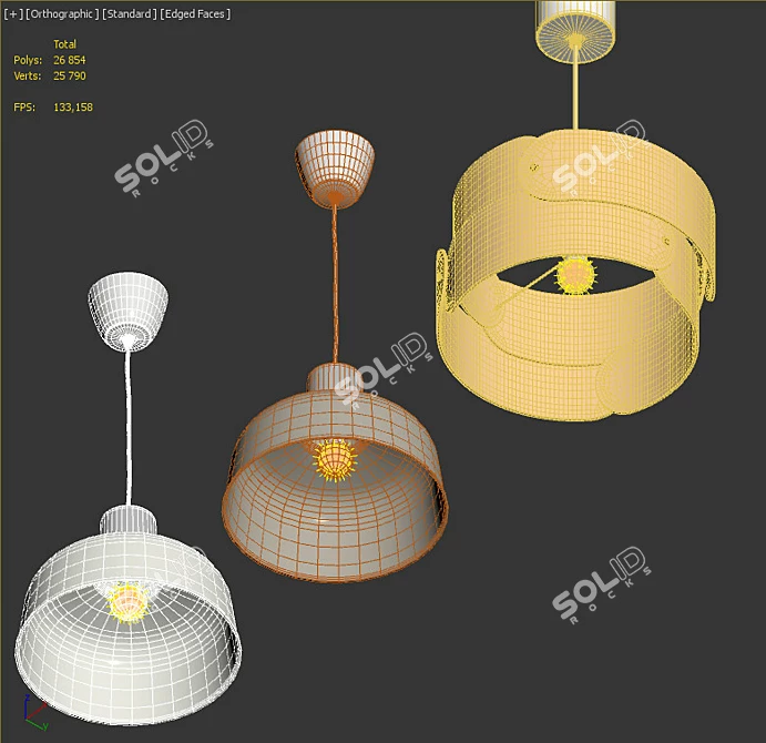 Modern Birch Pendant Lamp with Unique Design 3D model image 4