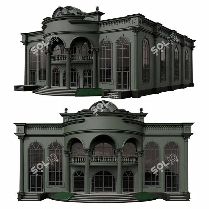 Elegant Wedding Venue Building 3D model image 1