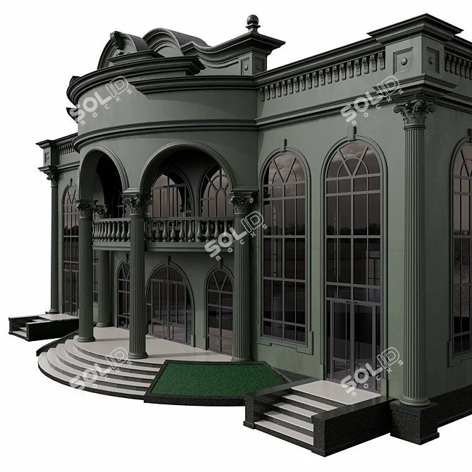 Elegant Wedding Venue Building 3D model image 2