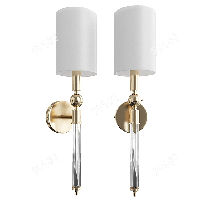 Elegant Brass Sconce: Newport 3541 - Lampshade-free Beauty 3D model image 1