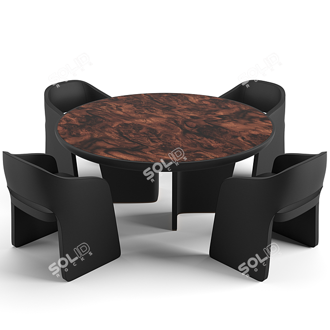 Trussardi Casa Dinning Set: Liubis Armchair & Madeley Table 3D model image 2