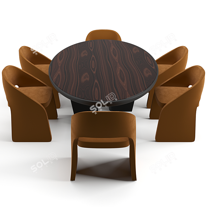 Trussardi Casa Dinning Set: Liubis Armchair & Madeley Table 3D model image 3