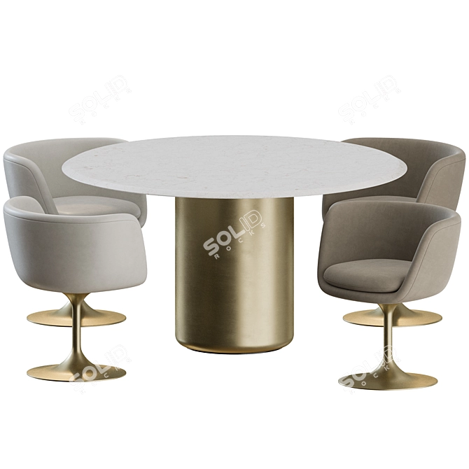 Natuzzi Voyage Dining Set 3D model image 1