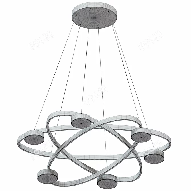 Elegant Ring Frame Chandelier 3D model image 2