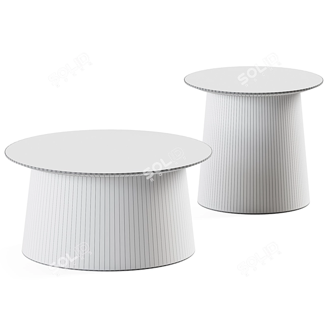 Sleek Studio White Coffee Table 3D model image 2