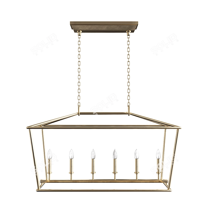 Elegant Darlana Linear Lantern 3D model image 2