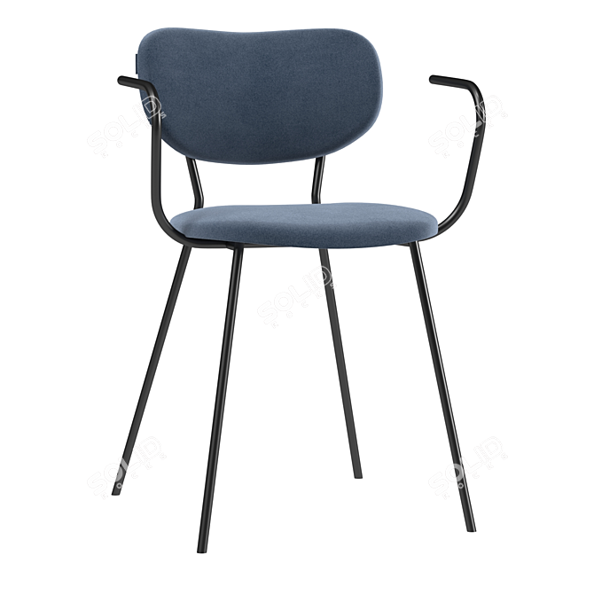 Elegant Armrest Chair Melt 3D model image 4