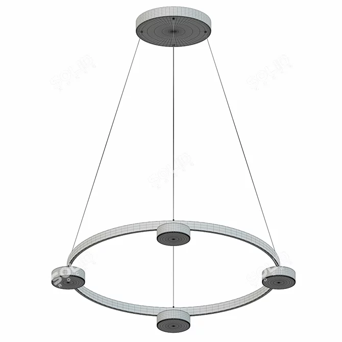 Elegant Ring Frame Chandelier 3D model image 2