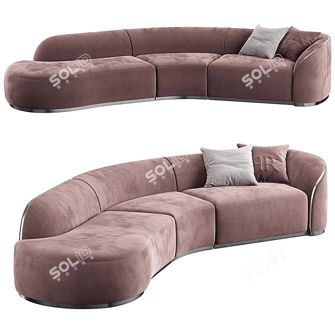 Pierre Sectional Sofa: Elegant and Glamour 3D model image 1