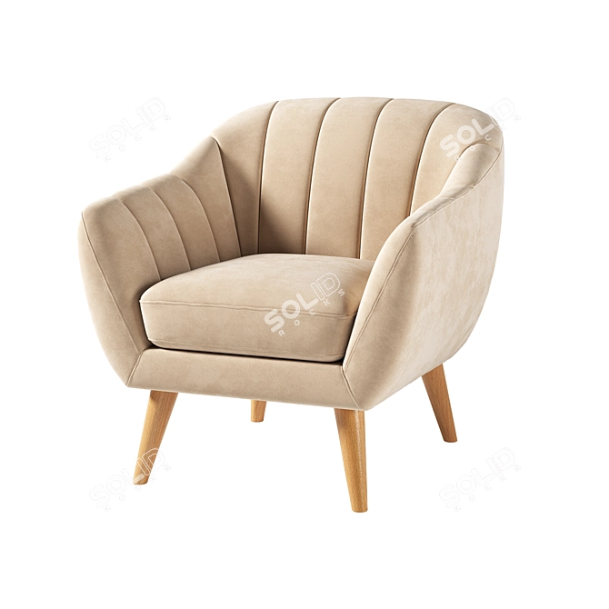 Elegant Doria Armchair: Perfect for Any Sofa 3D model image 1